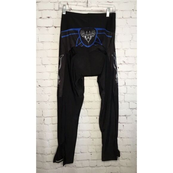 Padded Shockproof‎ mens XXL Cycling Leggings  Shorts blue black Ankle Zip - Picture 3 of 10